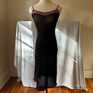 Vintage Betsey Johnson Swiss Dot Mesh Dress
